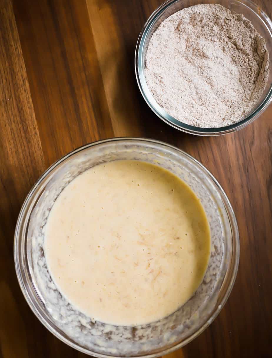 combined wet ingredients and combined dry ingredients step 3