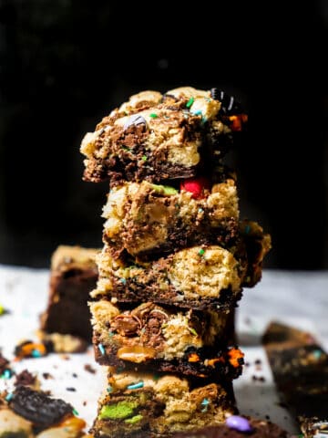 brookie bars stacked