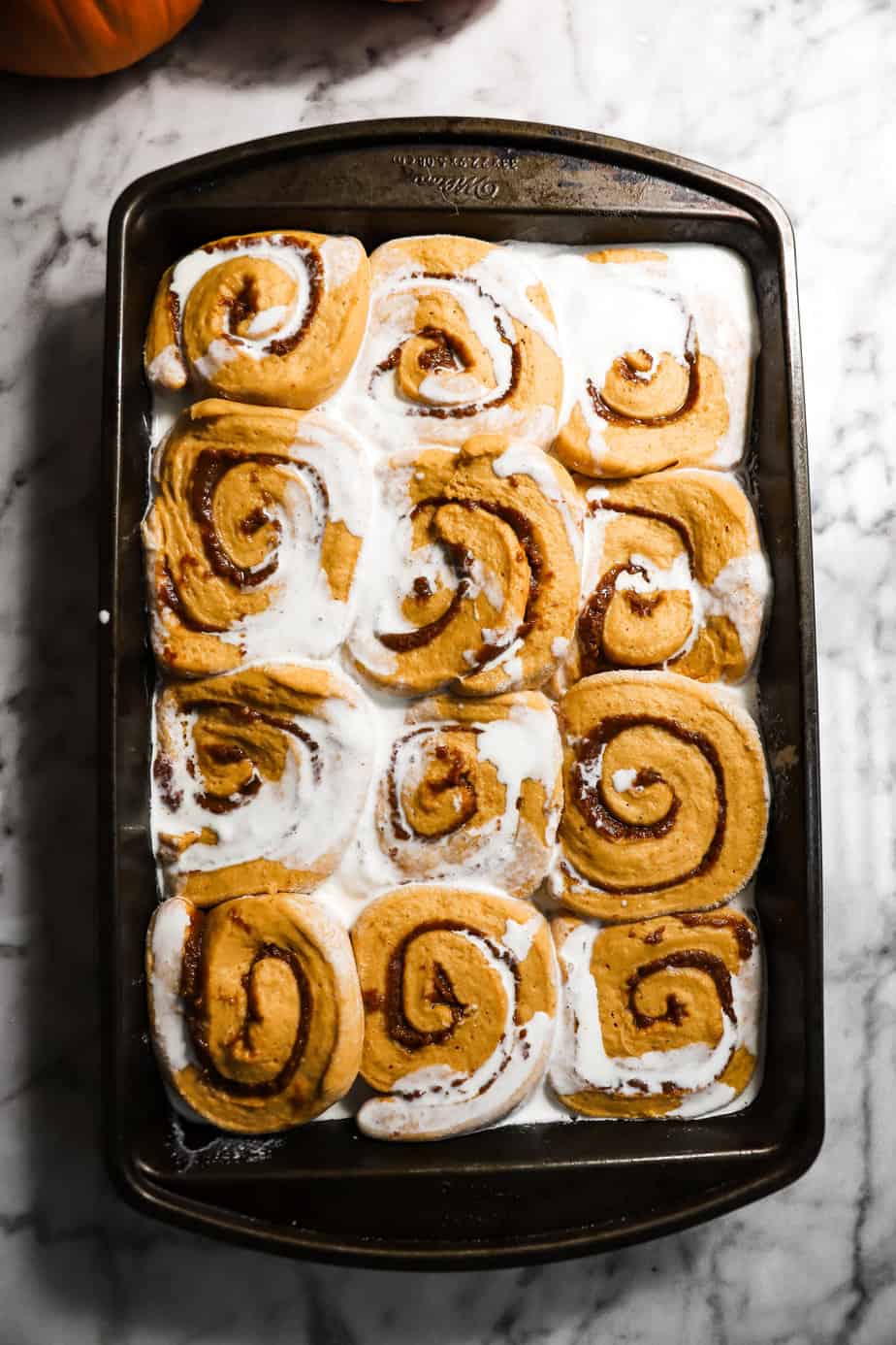 prebake pumpkin spice cinnamon rolls step 25