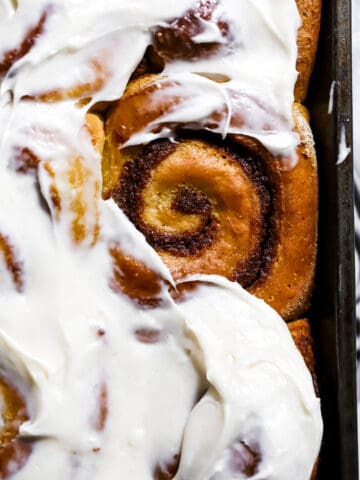 iced pumpkin spice cinnamon rolls