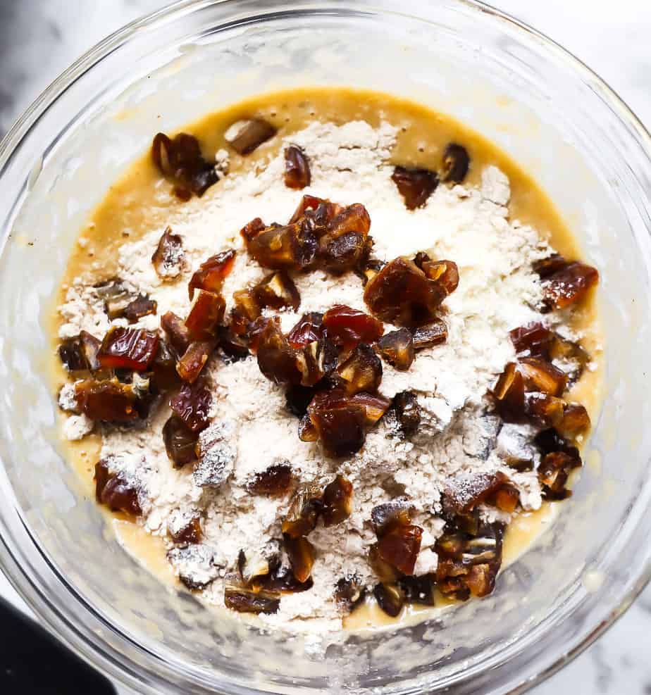dates in muffin batter