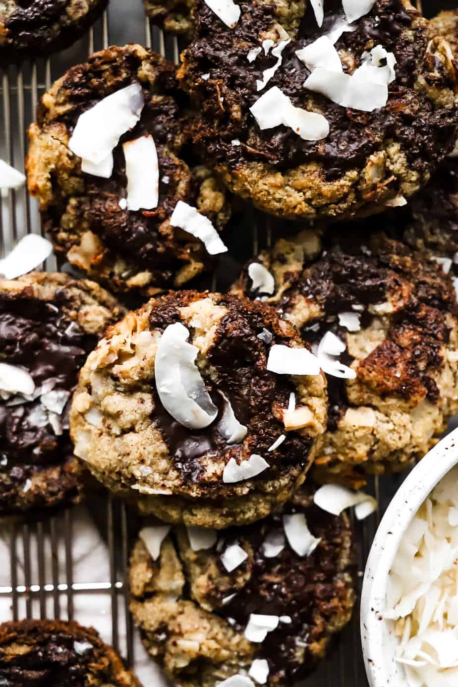chocolate chunk coconut cookies