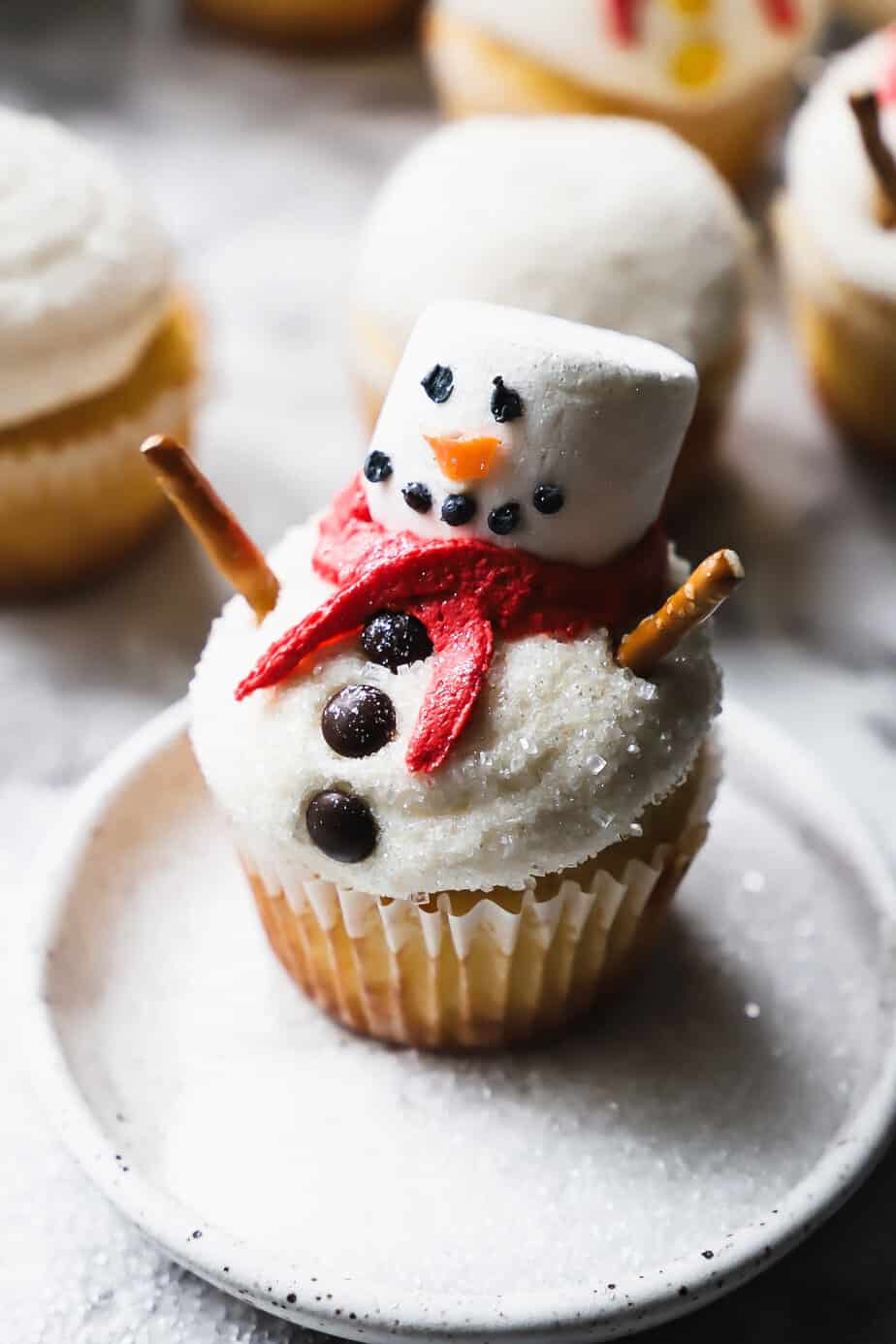 snowman cupcake