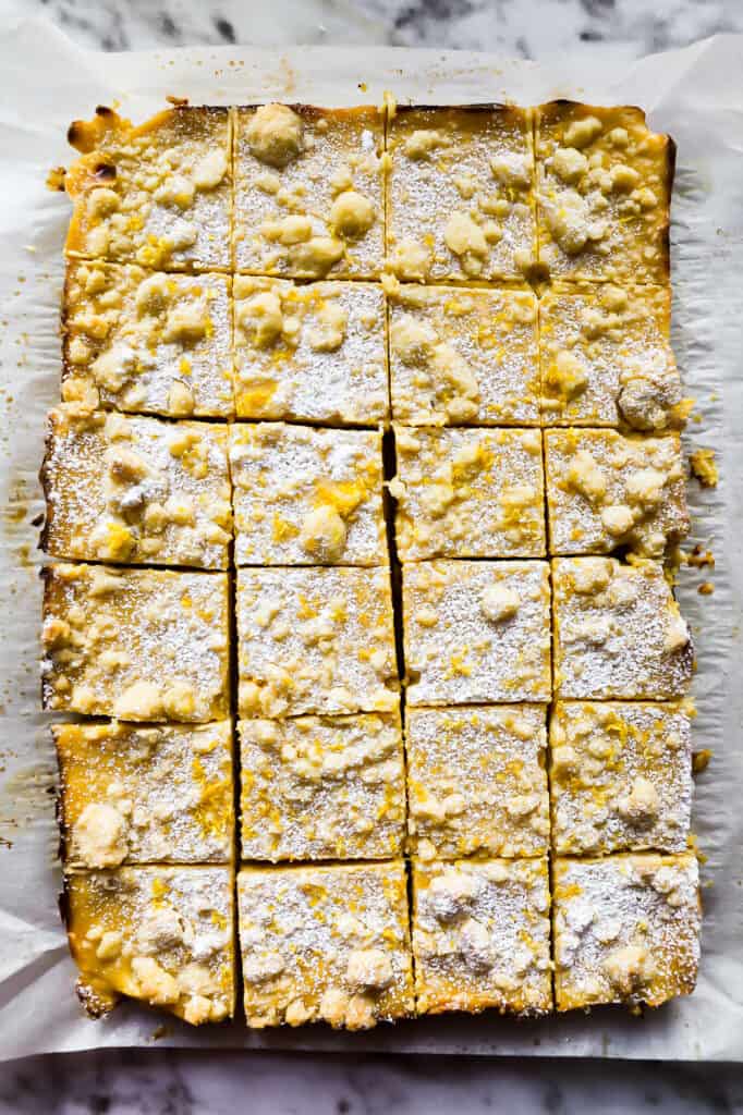 sliced lemon shortbread bars