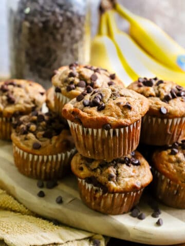 Healthy Banana Chocolate Chip Muffins