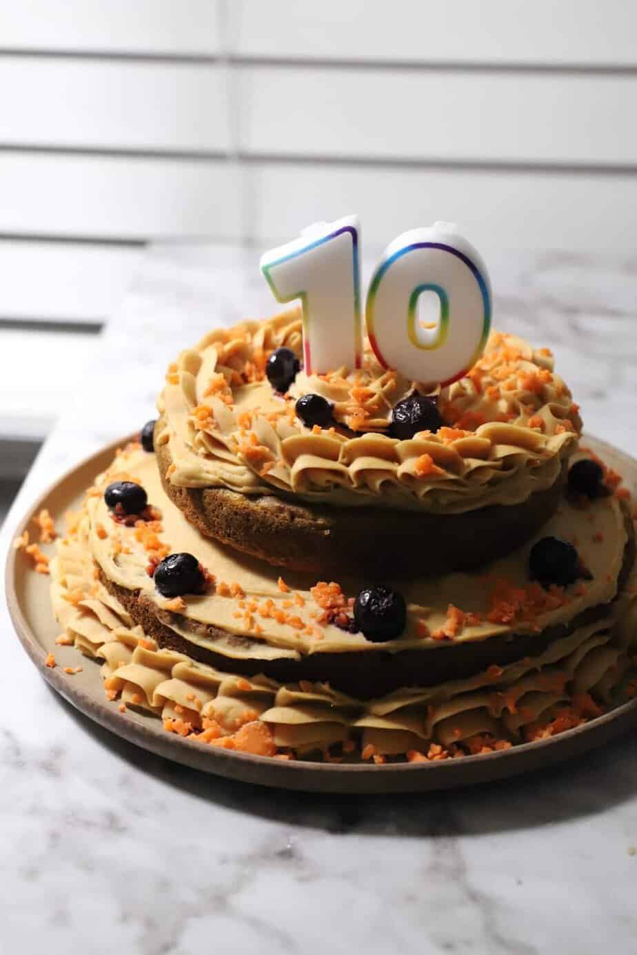 2 tier dog birthday cake