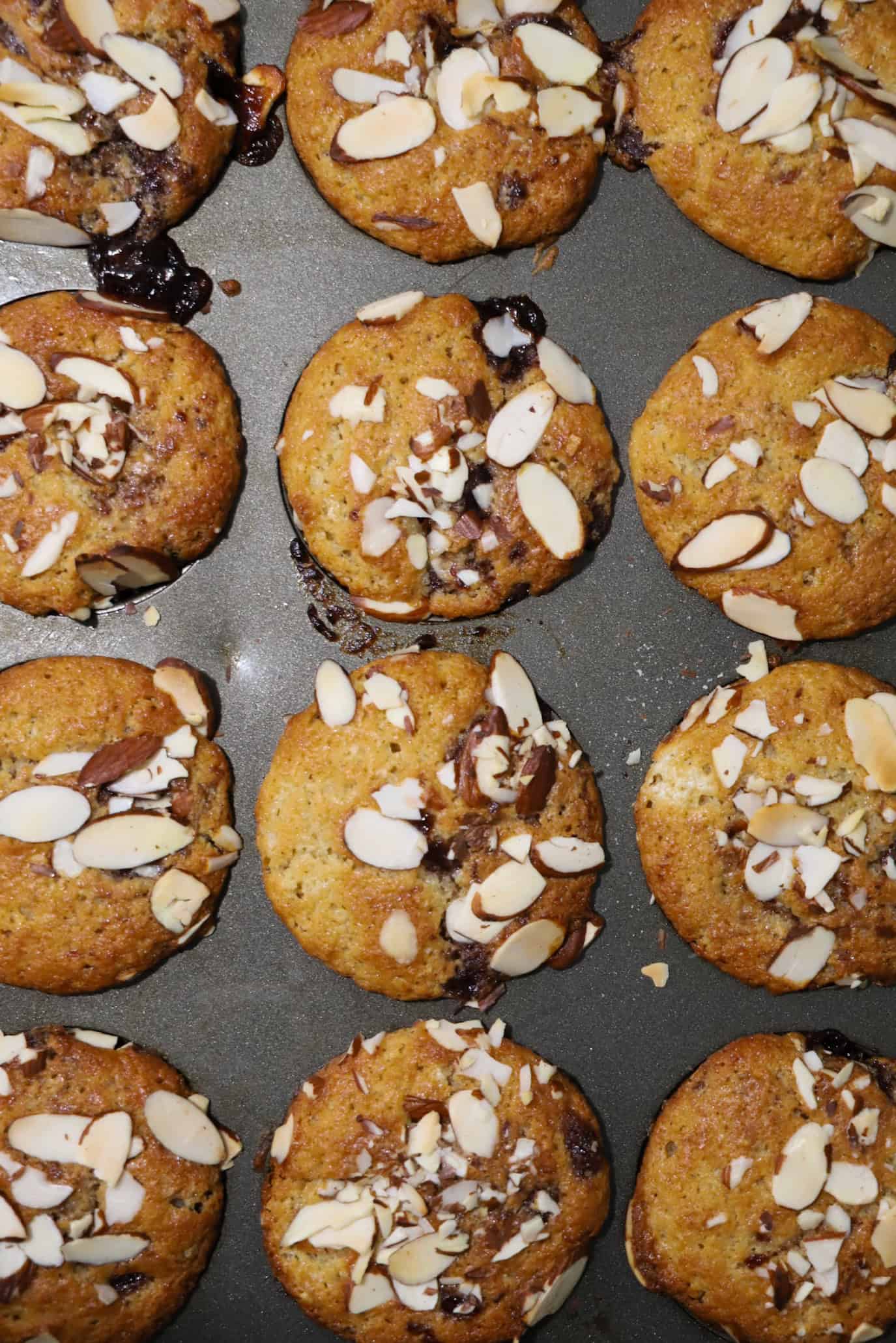 cherry swirl almond muffins baked