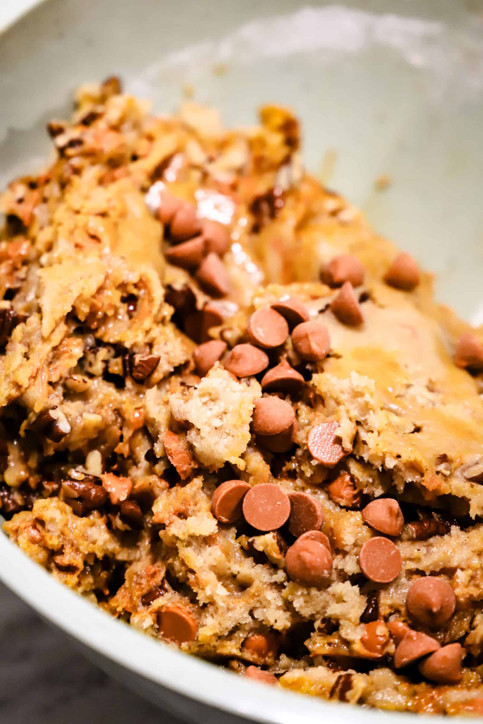 brown butter pecan cookie dough with butterscotch chips