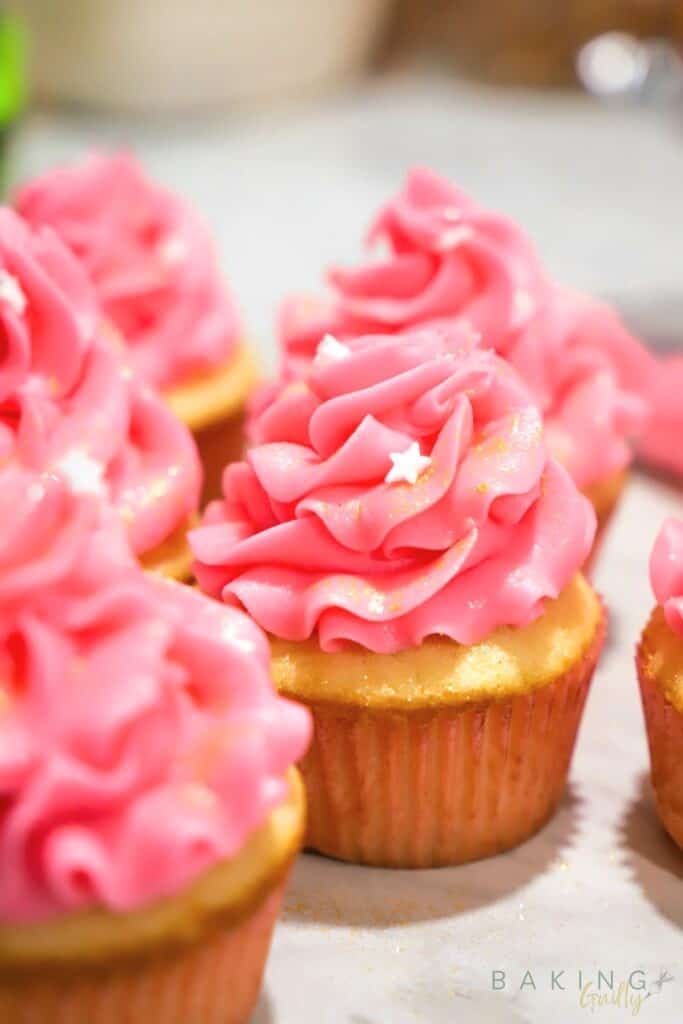 Glinda Cupcakes with sprinkles